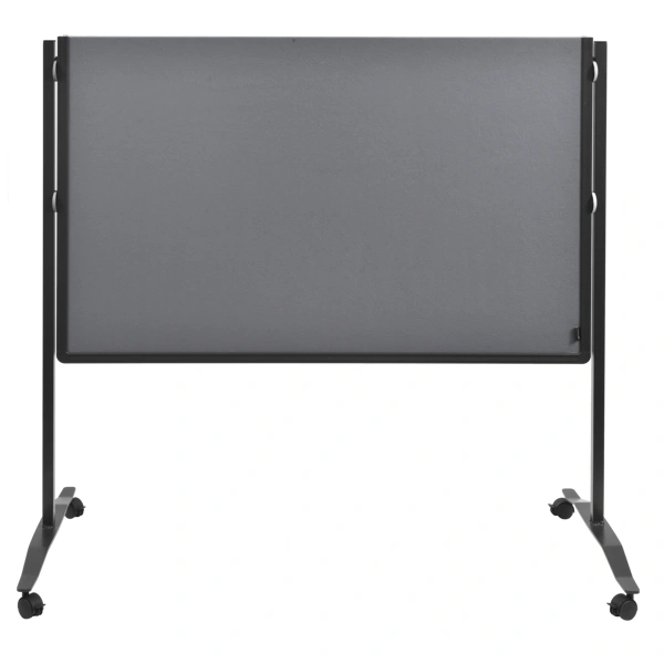 Skládací mobilní textilní tabule / nástěnka 150x120 cm, PREMIUM PLUS, šedá