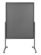 Skládací mobilní textilní tabule / nástěnka 150x120 cm, PREMIUM PLUS, šedá