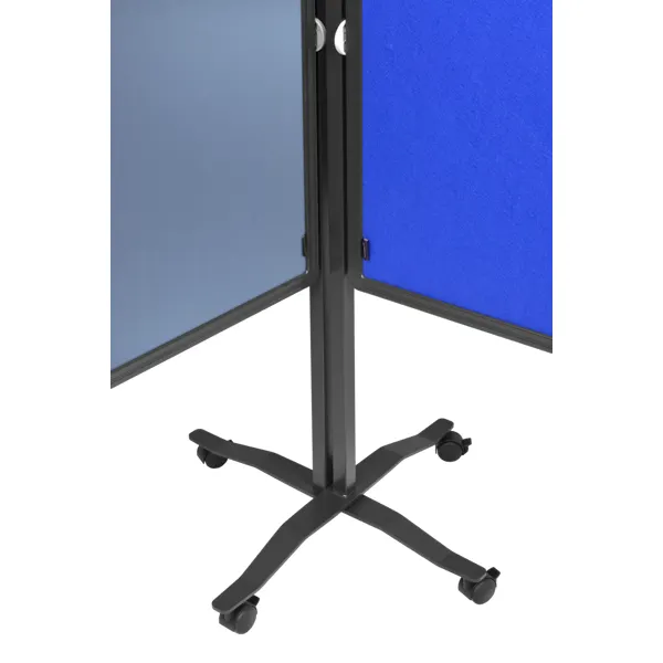 Skládací mobilní textilní tabule / nástěnka 150x120 cm, PREMIUM PLUS, světle modrá