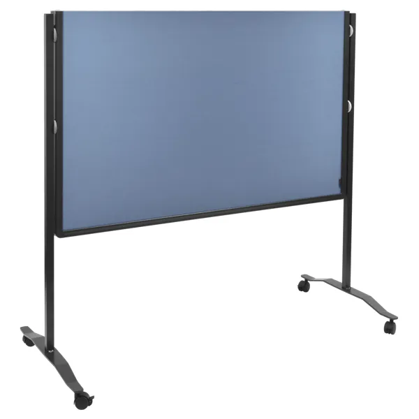 Skládací mobilní textilní tabule / nástěnka 150x120 cm, PREMIUM PLUS, světle modrá