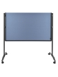 Skládací mobilní textilní tabule / nástěnka 150x120 cm, PREMIUM PLUS, světle modrá