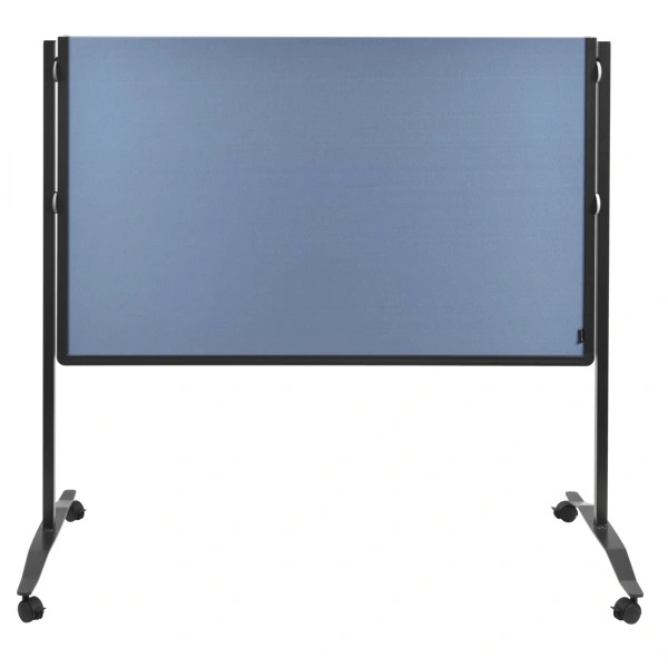 Skládací mobilní textilní tabule / nástěnka 150x120 cm, PREMIUM PLUS, světle modrá