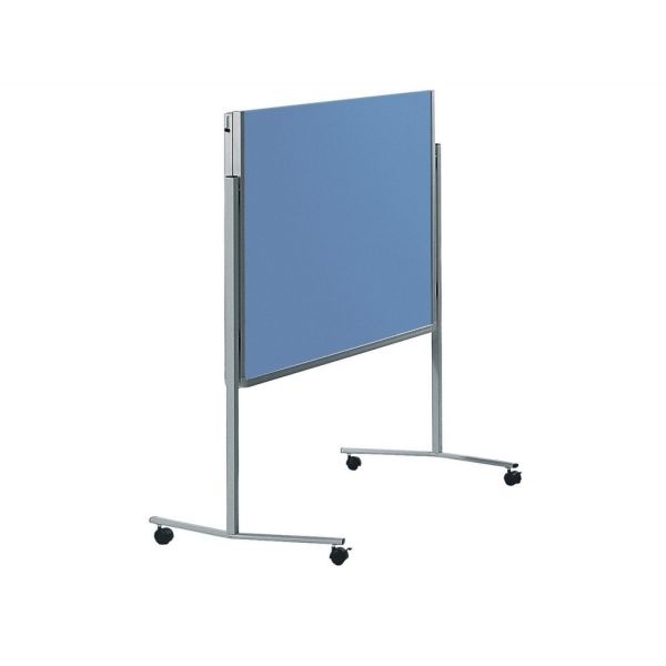 Skládací mobilní textilní tabule / nástěnka 150x120 cm, PREMIUM, světle modrá