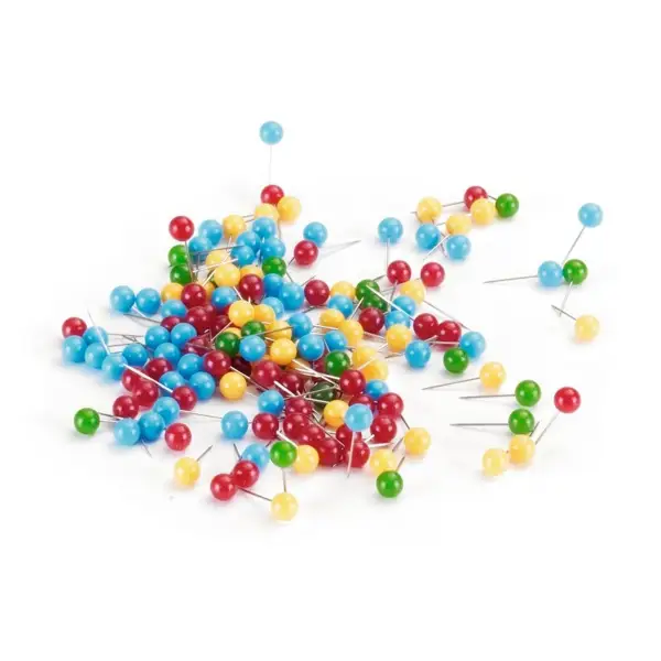 Špendlíky, sada 200 ks, kulaté, mix