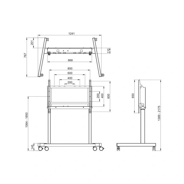 Stojan pro LCD - moTion Dynamic mobile, mobilní el. výškově nastavitelný