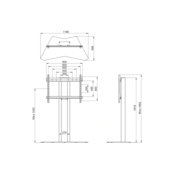 Stojan volně stojící pro LCD - moTion, pevná výška