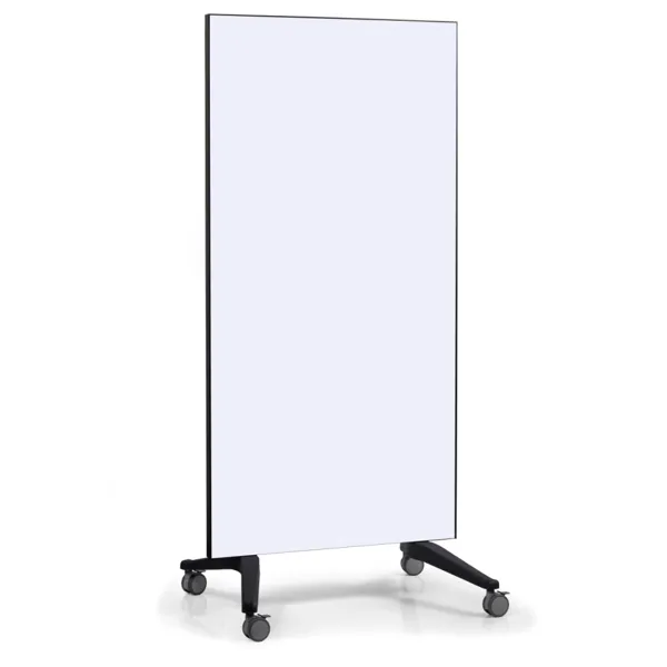 Stylová mobilní bílá skleněná tabule - paraván