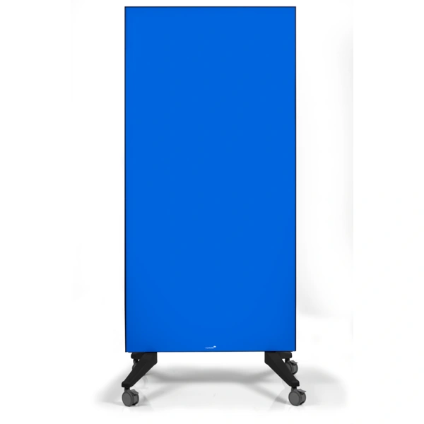 Stylová mobilní modrá skleněná tabule - paraván