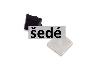 Tlačítko 1X1 komplet vč. krytky šedé