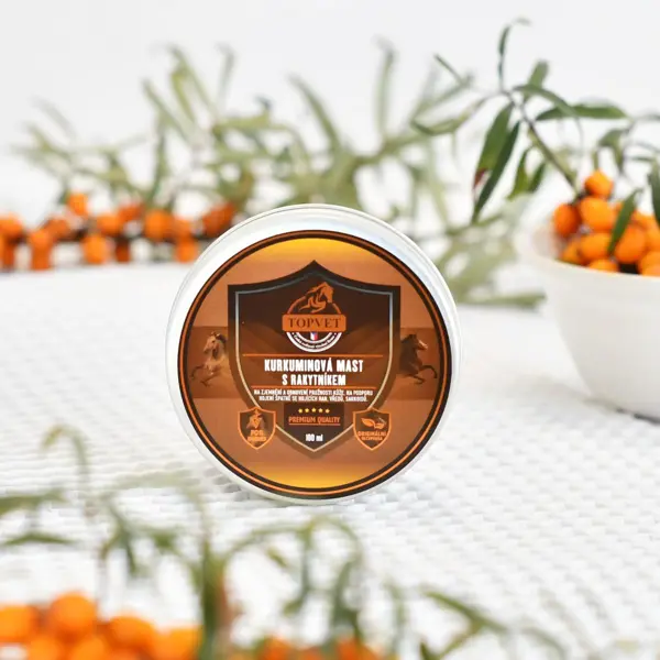 Topvet Kurkuminová mast s rakytníkem pro koně 100 ml