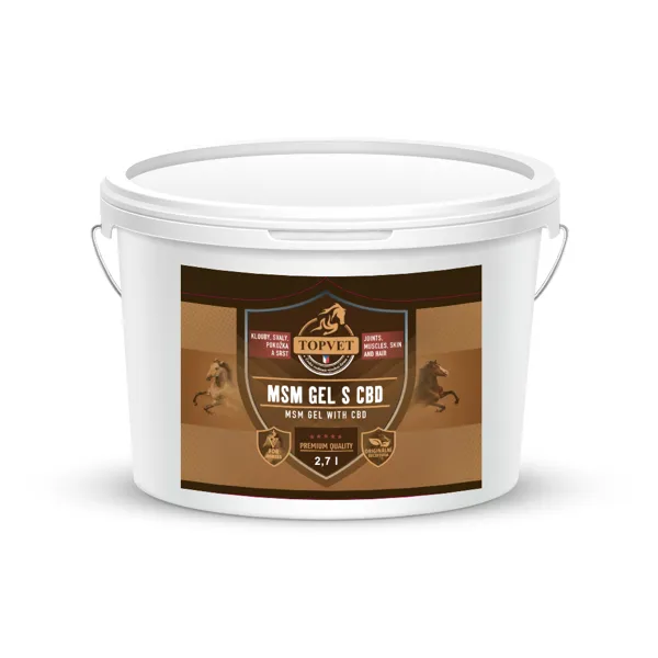 Topvet MSM gel s CBD pro koně 2;7 l 2700 ml