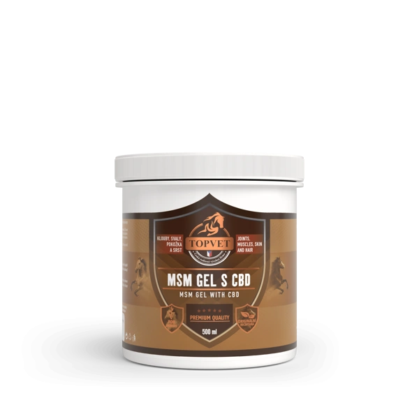 Topvet MSM gel s CBD pro koně 500 ml