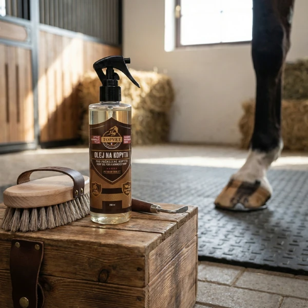 Topvet Olej na kopyta - pro poškozené kopyto pro koně 250 ml