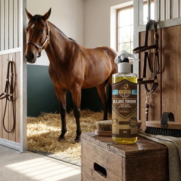 Topvet Olejové tonikum s repelentním účinkem pro koně 500 ml