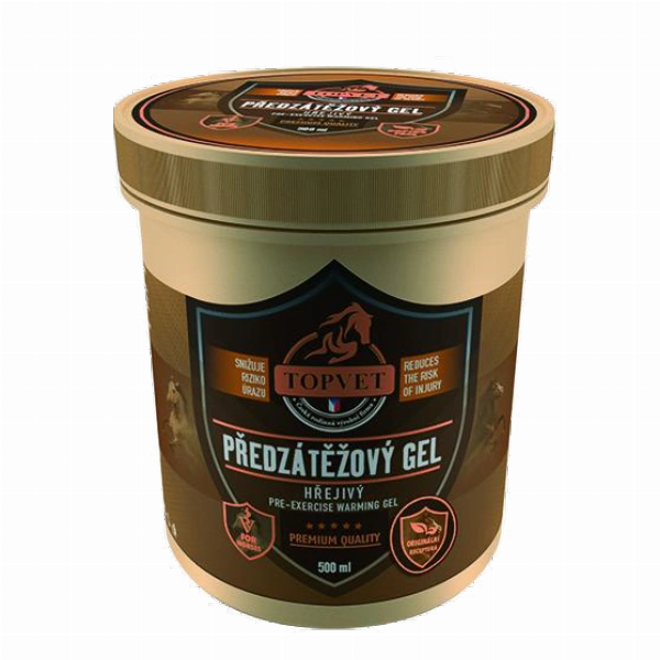 Topvet Předzátěžový gel - hřejivý pro koně 500 ml