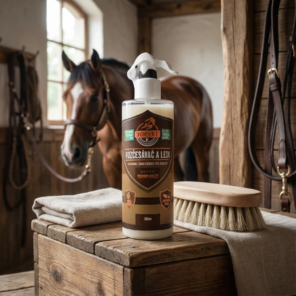 Topvet Rozčesávač a lesk pro koně 250 ml