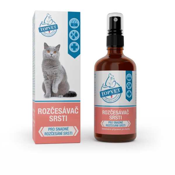 Topvet Rozčesávač srsti pro kočky 100 ml