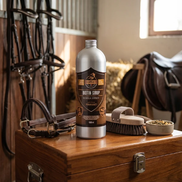 Topvet Sirup Biotin s boswelií pro koně 1000 ml