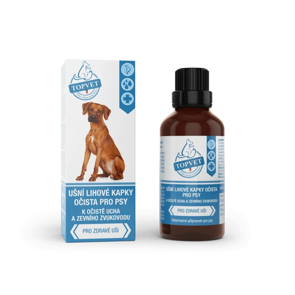 Topvet Ušní lihové kapky očista pro psy 50 ml