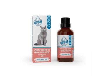 Topvet Ušní olejové kapky prevent pro kočky 50 ml