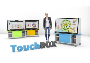 TouchBox 55" - modrý - chytrá dotyková skříňka pro školky i školy