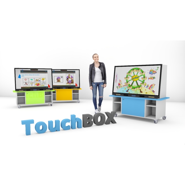TouchBox 55" - modrý - chytrá dotyková skříňka pro školky i školy