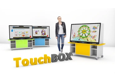 TouchBox 55" - oranžový - chytrá dotyková skříňka pro školky i školy