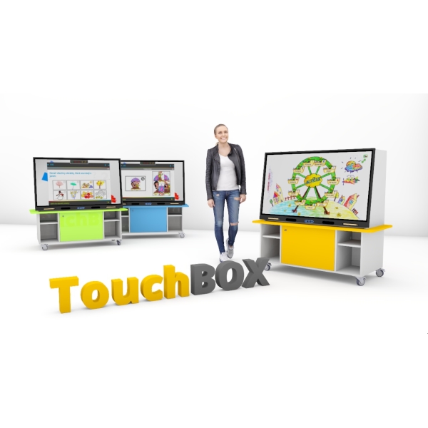 TouchBox 55" - oranžový - chytrá dotyková skříňka pro školky i školy