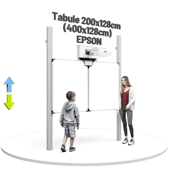 Třídílná tabule pro int. dotykový projektor Epson EB-695Wi, na pylonech