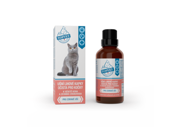 Ušní lihové kapky očista pro kočky