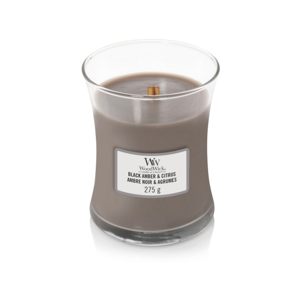 Vonná svíčka s vůní Black Amber & Citrus, skleněná váza střední - 275 g