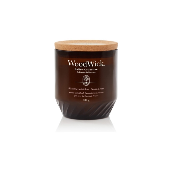 Vonná svíčka s vůní Black Currant & Rose, ReNew střední sklo - 184 g