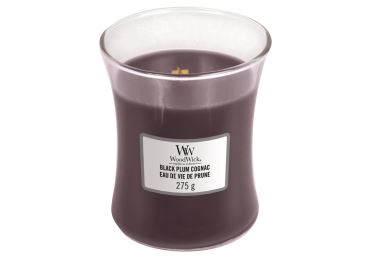 Vonná svíčka s vůní Black Plum Cognac, skleněná váza střední - 275 g