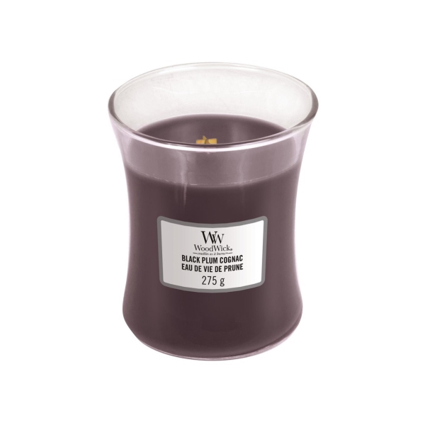 Vonná svíčka s vůní Black Plum Cognac, skleněná váza střední - 275 g