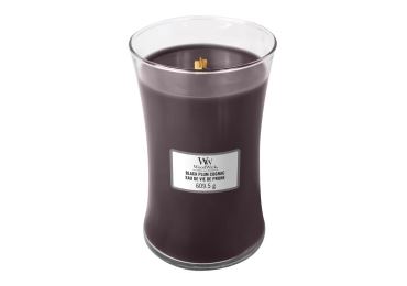 Vonná svíčka s vůní Black Plum Cognac, skleněná váza velká - 609 g