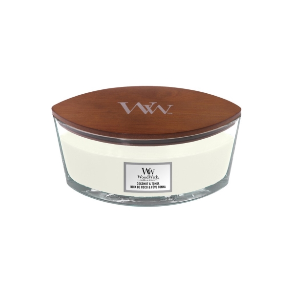 Vonná svíčka s vůní Coconut & Tonka, skleněná loď - 453 g