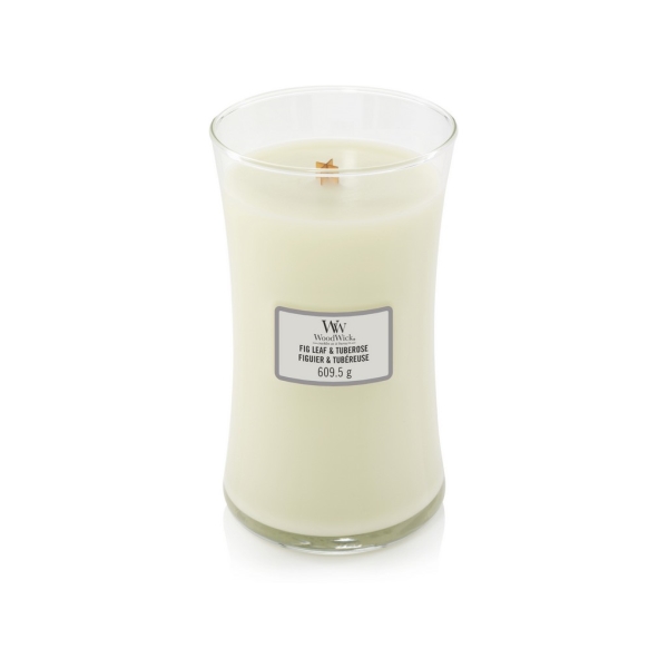 Vonná svíčka s vůní Fig Leaf & Tuberose, skleněná váza velká - 609 g