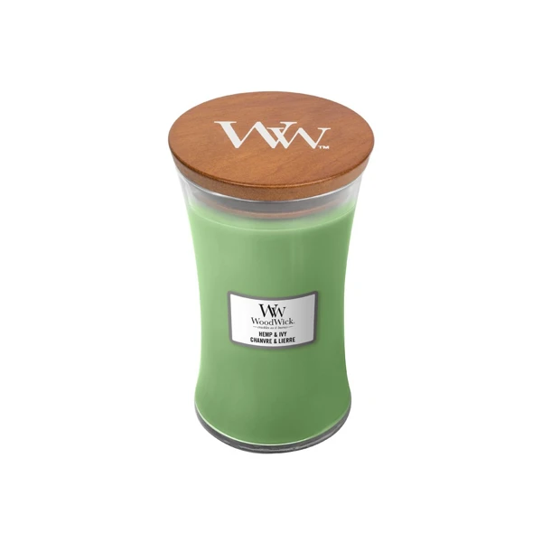 Vonná svíčka s vůní Hemp & Ivy, skleněná váza velká - 609 g