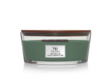 Vonná svíčka s vůní Mint Leaves & Oak, skleněná loď - 453 g