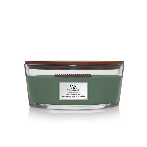 Vonná svíčka s vůní Mint Leaves & Oak, skleněná loď - 453 g