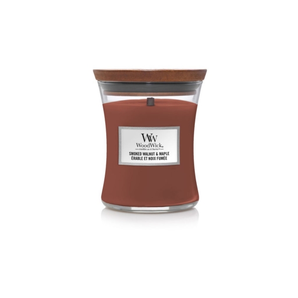 Vonná svíčka s vůní Smoked Walnut & Maple, skleněná váza střední - 275 g