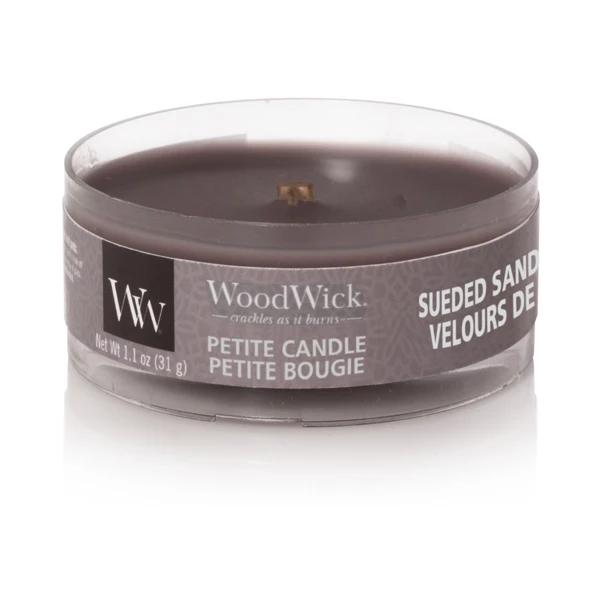 Vonná svíčka s vůní Suede & Sandalwood, malá svíčka petite - 31 g