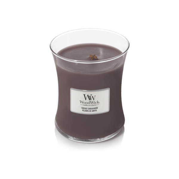 Vonná svíčka s vůní Suede & Sandalwood, skleněná váza střední - 275 g