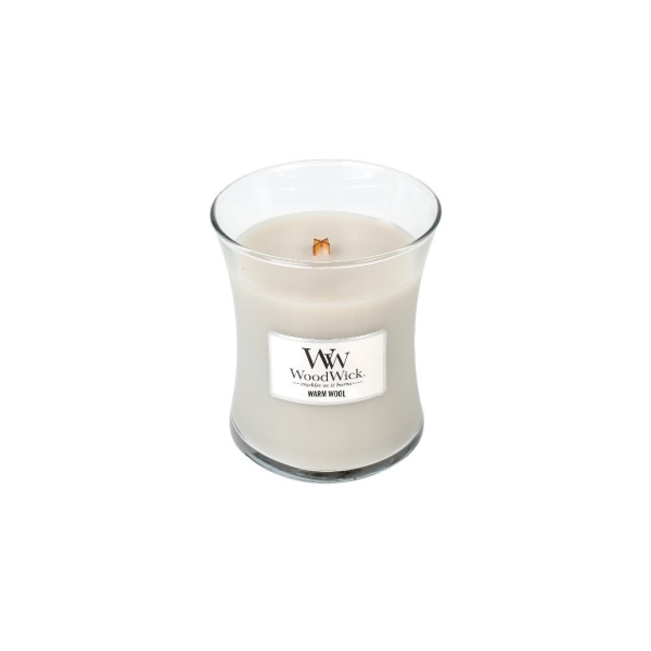 Vonná svíčka s vůní Warm Wool, skleněná váza střední - 275 g