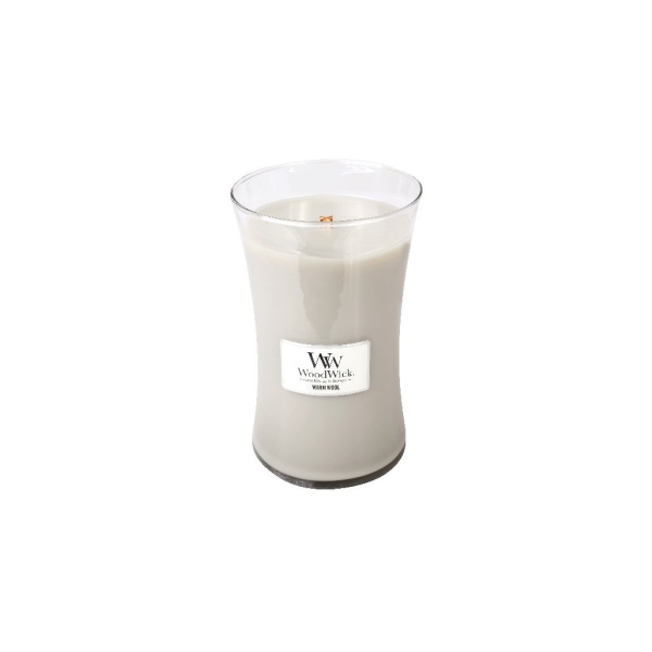Vonná svíčka s vůní Warm Wool, skleněná váza velká - 609 g