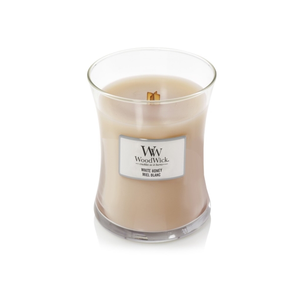 Vonná svíčka s vůní White Honey, skleněná váza střední - 275 g