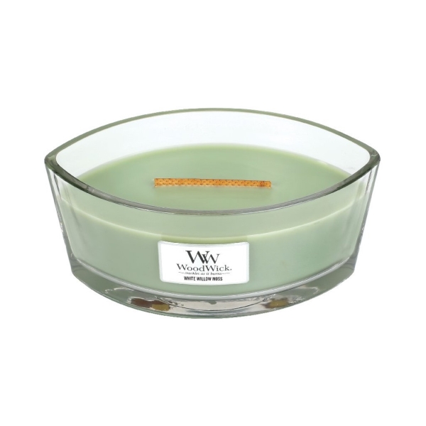 Vonná svíčka s vůní White Willow Moss, skleněná loď - 453 g