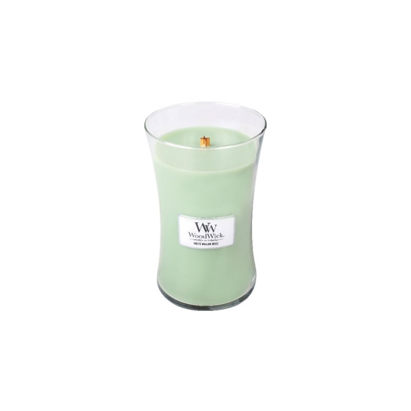 Vonná svíčka s vůní White Willow Moss, skleněná váza velká - 609 g