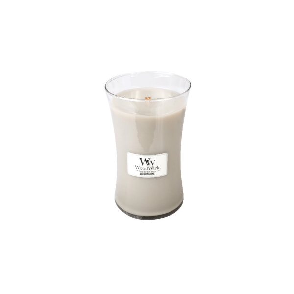 Vonná svíčka s vůní Wood Smoke, skleněná váza velká - 609 g