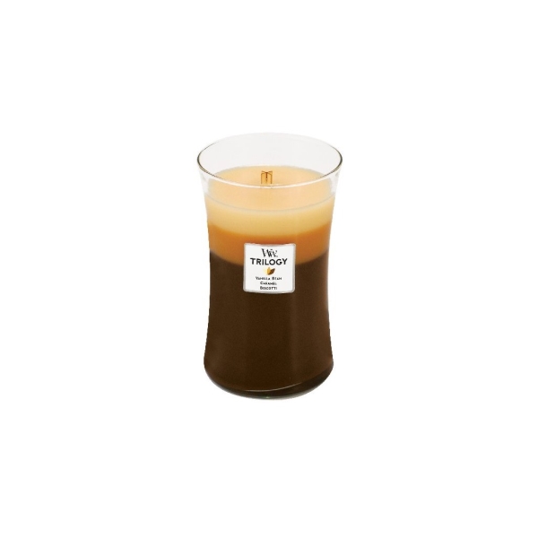 Vonná svíčka Trilogy s vůní Café Sweets, skleněná váza velká - 609 g